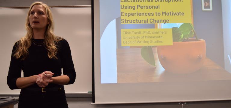 Dr. Elise Toedt giving presentation