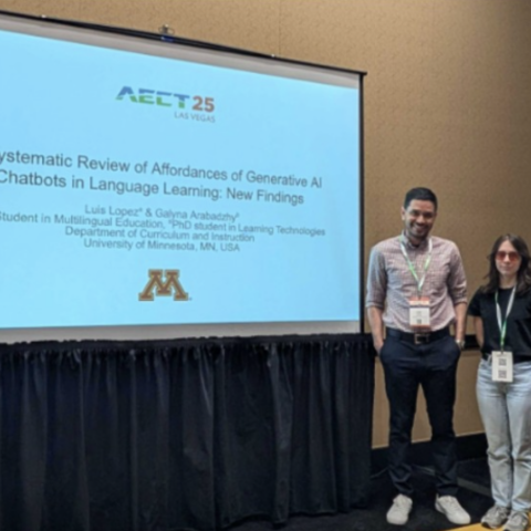 Galyna Arabadzhy and Luis Lopez Parada presenting